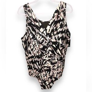 Avenue Black and White One Piece Swimsuit